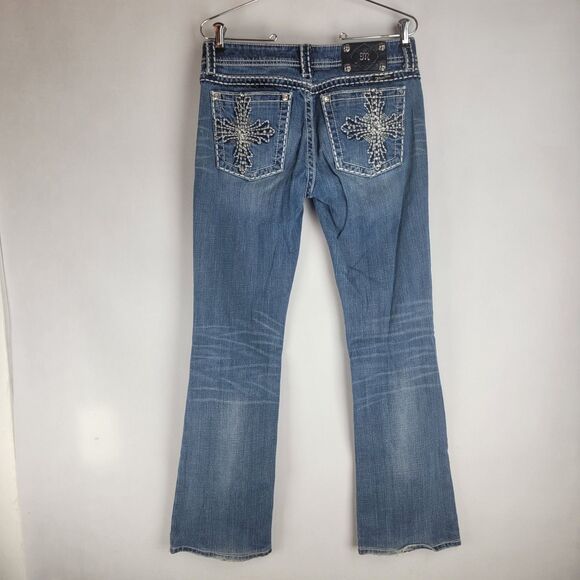 Miss Me Jeans Womens Size 30 Medium Wash Stitching Bootcut JP5072UL - Picture 7 of 14